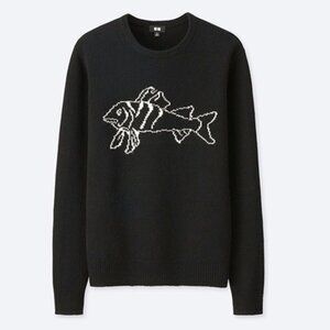 Uniqlo X JW Anderson - Koi Fish Sweater - Black 100% wool - Size M
